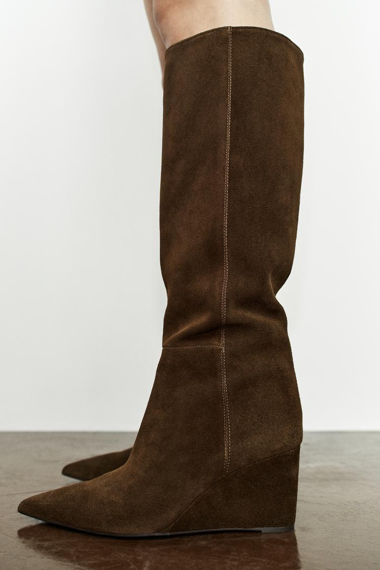 Botas de cuña de gamuza 2