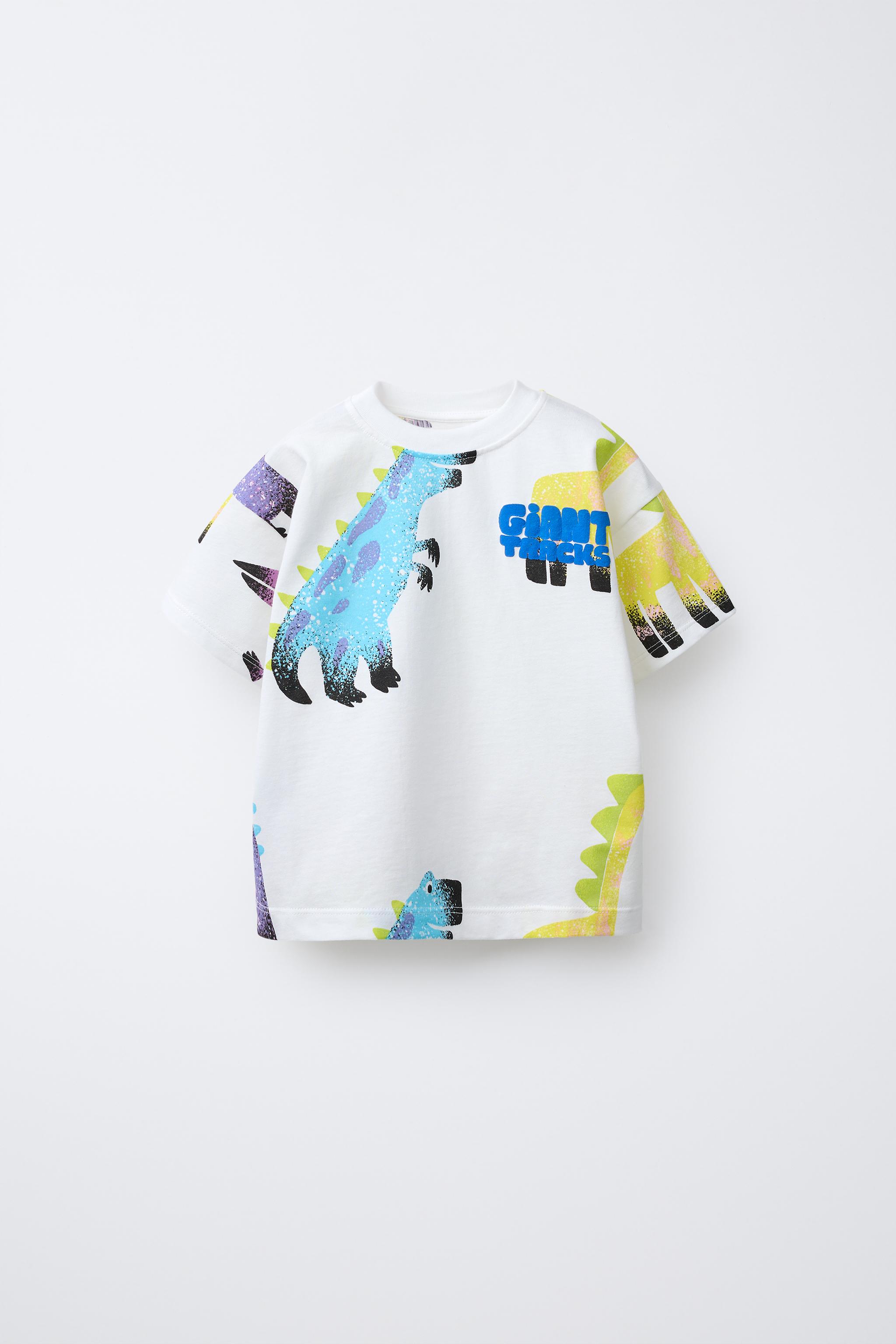 恐竜プリントTシャツ - ホワイト | ZARA Japan / 日本