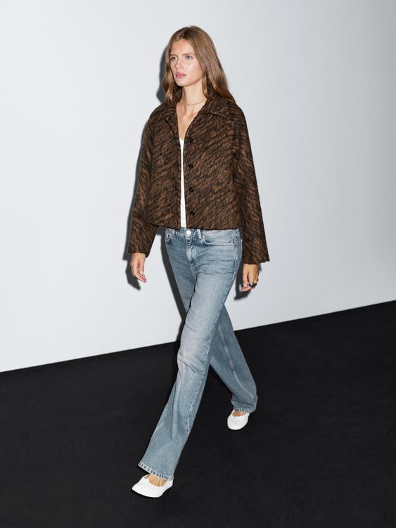 Short animal print coat