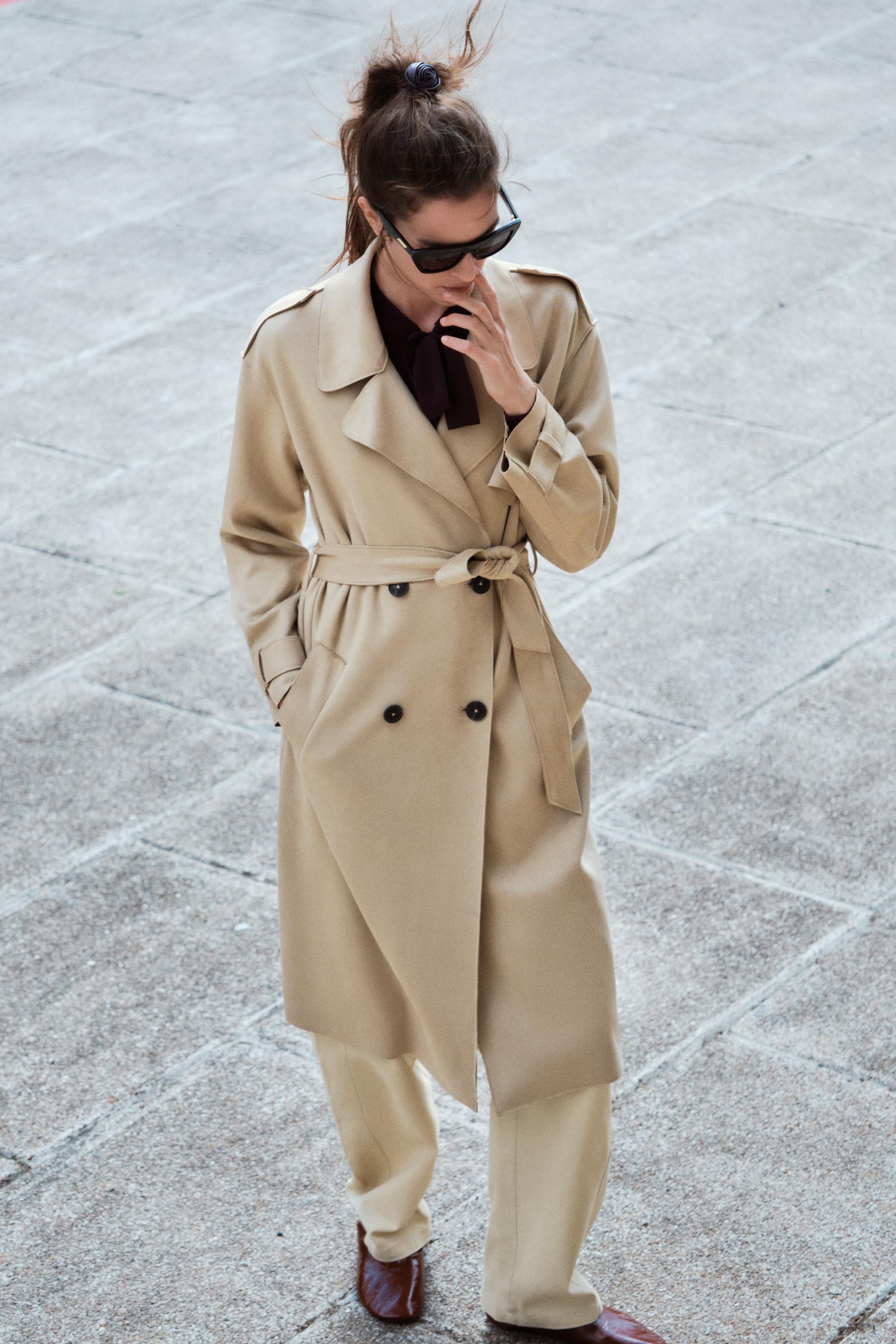 FAUX SUEDE TRENCH COAT