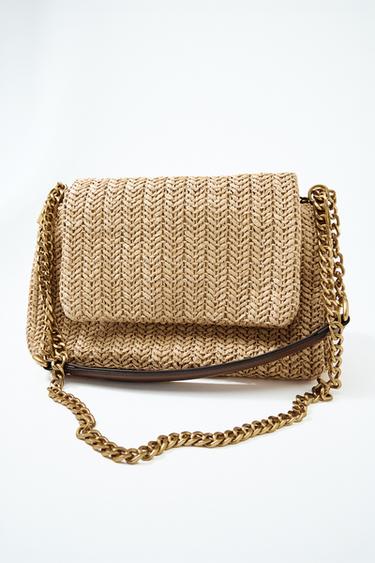 METALLIC CHAIN CROSSBODY BAG - Light beige by Zara