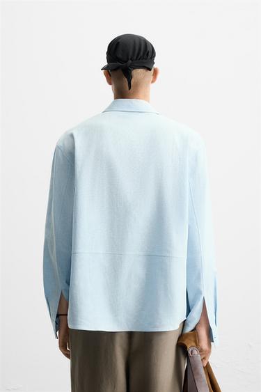 LINEN/COTTON SHIRT - Sky blue by Zara - Image 2