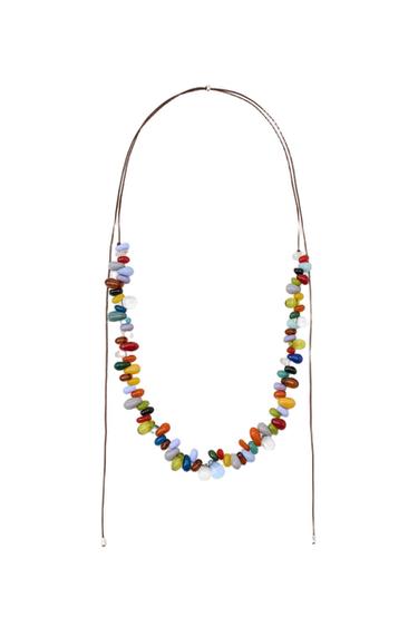 Zara RESIN PIECE CORD NECKLACE - Multicolored - Image 0