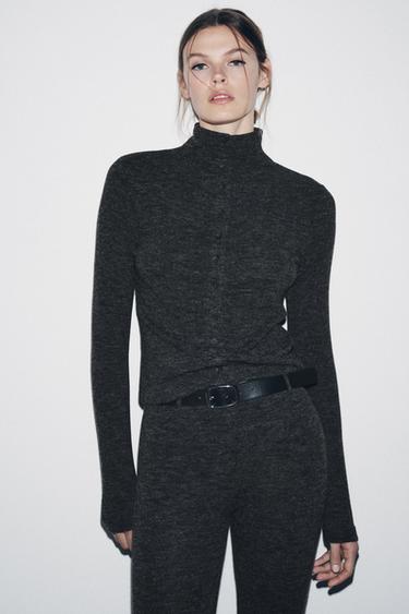 SOFT HIGH NECK JACKET - Anthracite grey by Zara
