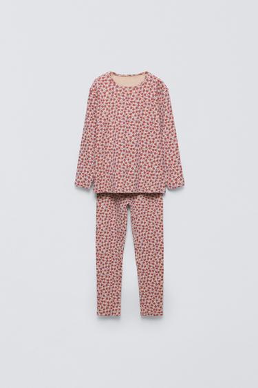6-14 AÑOS/ PIJAMA FLORES - Burgundy de Zara