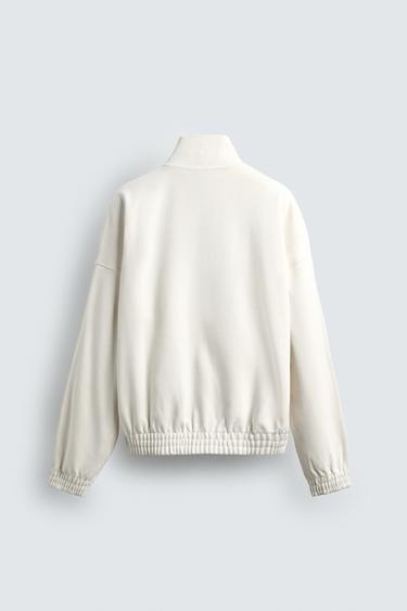 SWEAT INTERLOCK ZIPPÉ - Écru de Zara - Image 7