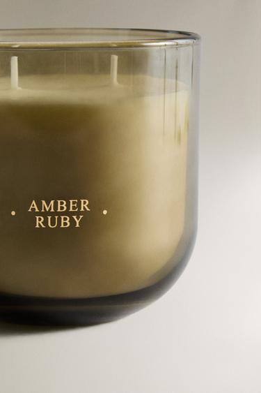 (400 G) AMBER RUBY SCENTED CANDLE - Grey / Blue by Zara - Image 3