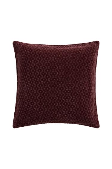 CHENILLE-KISSENBEZUG MIT DIAMANTSTRUKTUR - Rötlich von Zara