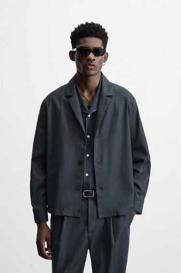 RELAXED FIT OVERSHIRT - Blue by Zara