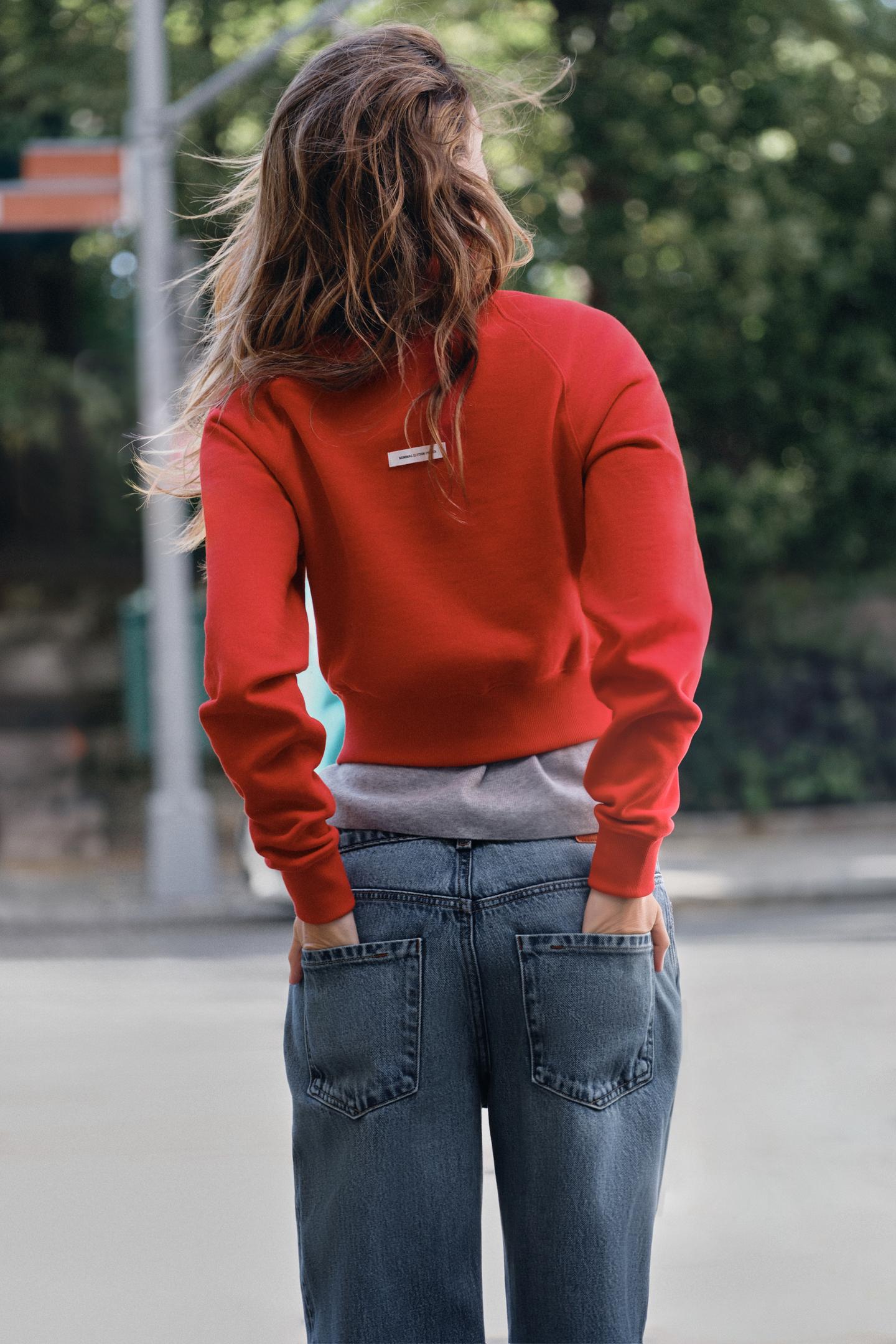 Женская толстовка Zara Back Label, цвет: Красный — фото 5