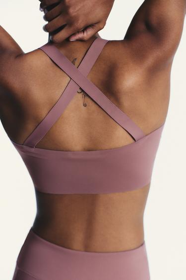 SEAMLESS POLYAMIDE TOP - Mauve by Zara