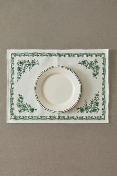 PRINTED SATEEN PLACEMAT - Greenish by Zara