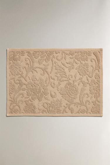 FLORAL JACQUARD BATH MAT - Beige by Zara - Image 0