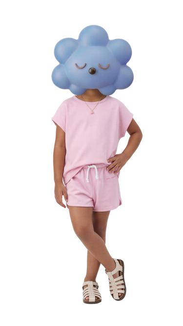 Zara SOLID T-SHIRT AND BERMUDA SET - Pale pink