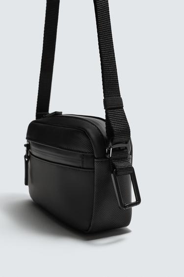 RUBBERISED TEXTURED CROSSBODY BAG - Black by Zara - Image 4