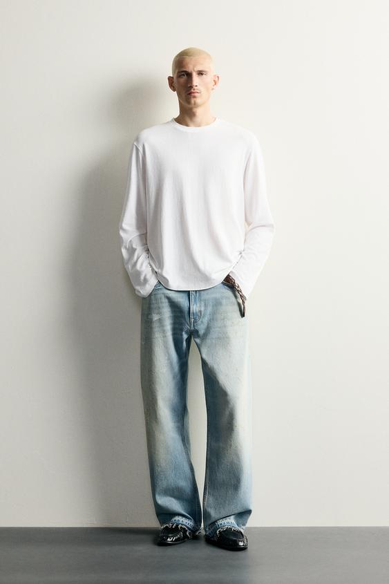 Zara 寬鬆版牛仔褲 - 淡藍色 - 圖片 0
