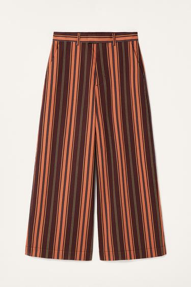 بنطلون بدلة مخططة LIMITED EDITION - البرتقالي الخاص بـ Zara
