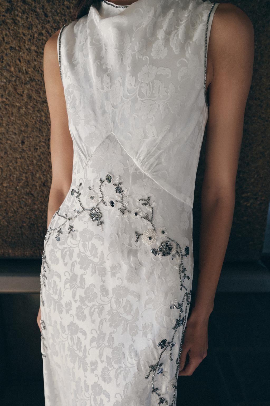 SEQUIN BEADED JACQUARD DRESS - image 2