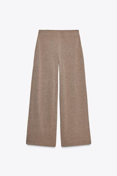 PANTALÓN ANCHO TEXTURA - Marrón claro de Zara