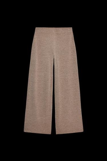 WEITE HOSE MIT STRUKTURMUSTER - Hellbraun von Zara - Bild 0
