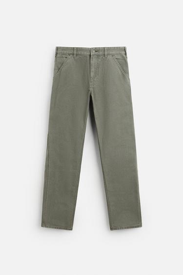 Zara CARPENTER POCKET JEANS - Green