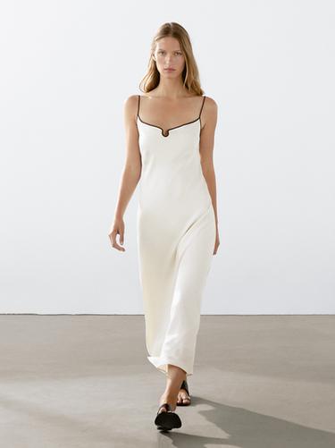Zara Satin camisole midi dress - Red Stripe