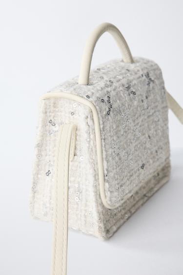 SEQUIN CROSSBODY BAG - Ecru White by Zara - Image 3