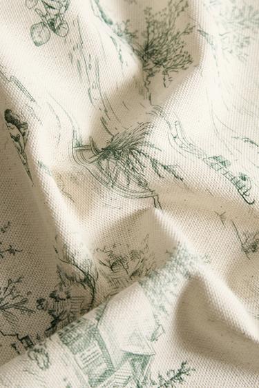 PACK OF COTTON CHRISTMAS TOILE DE JOUY NAPKINS (PACK OF 2) - Green by Zara - Image 2