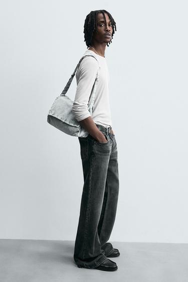 SAC BANDOULIÈRE EN DENIM À EFFET DÉLAVÉ - Bleu de Zara - Image 1