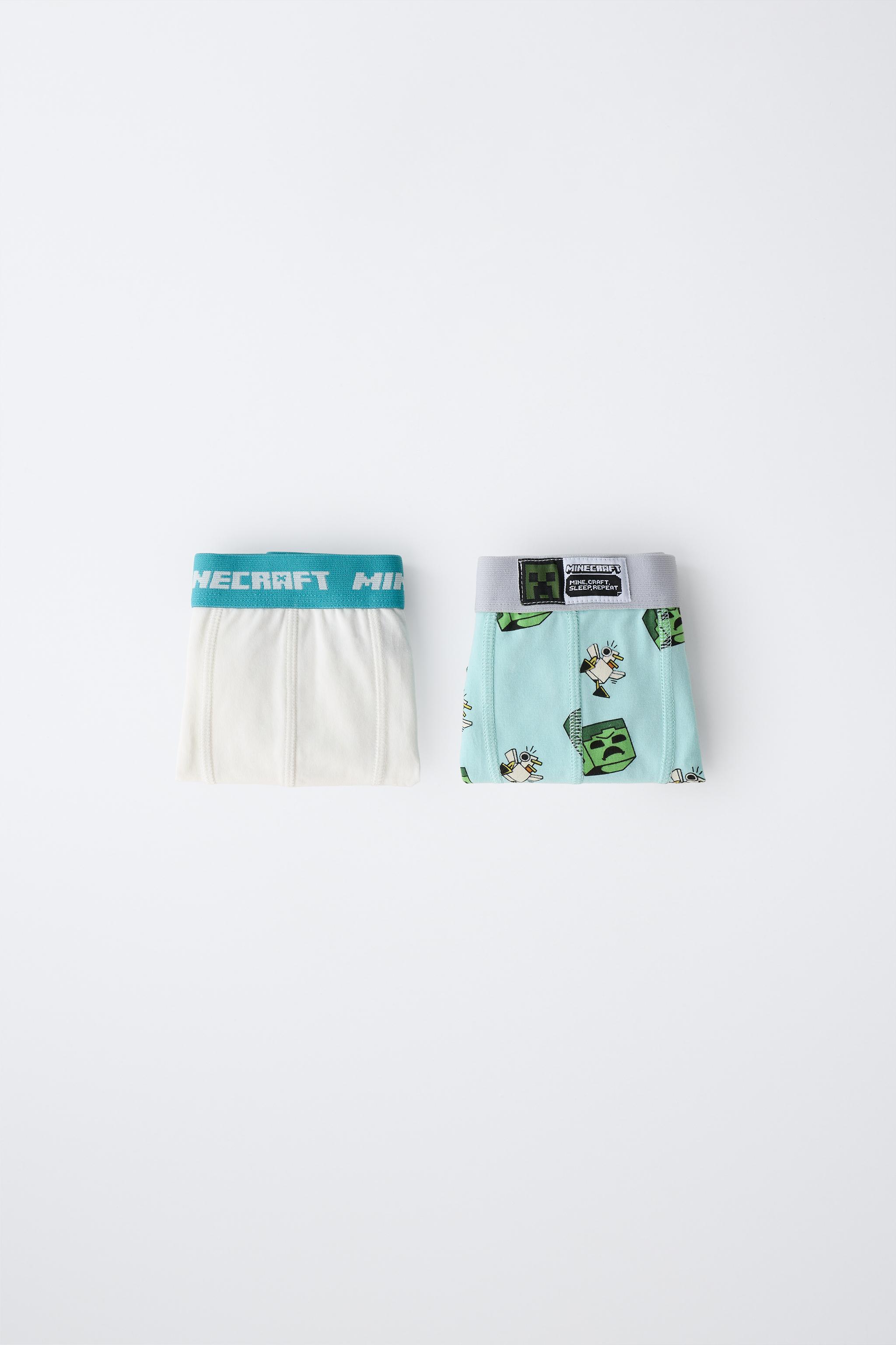6-14 YEARS/ TWO-PACK OF MINECRAFT © MOJANG AB BOXERS — Blue