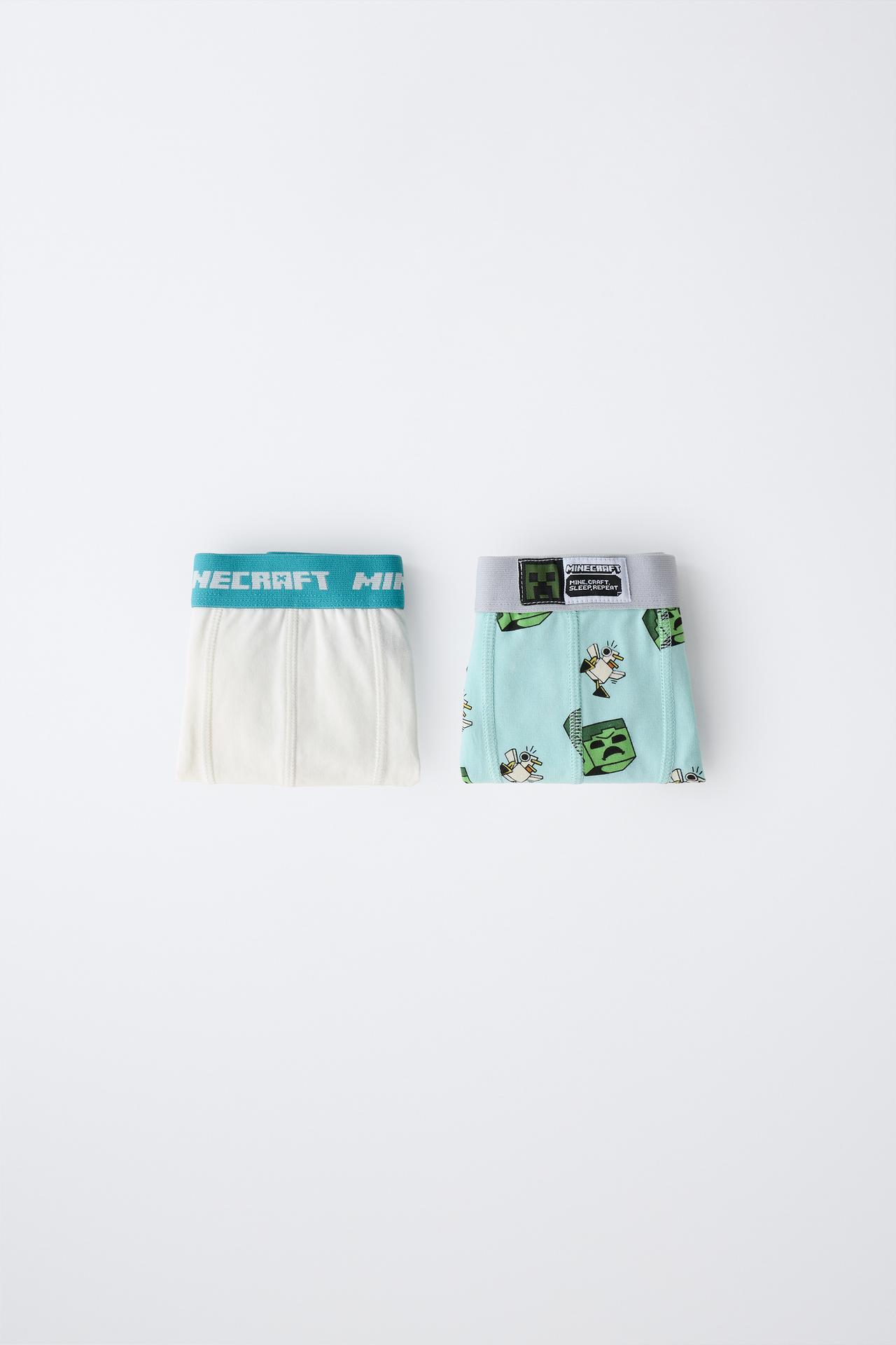 6-14 YEARS/ TWO-PACK OF MINECRAFT © MOJANG AB BOXERS — Blue