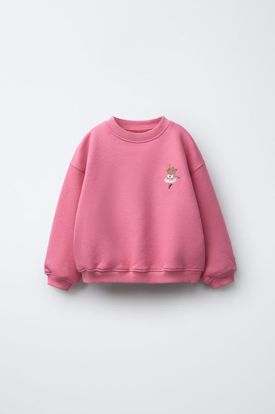 EMBROIDERED CAPYBARA AND HEART SWEATSHIRT - Red / Coral by Zara - Image 0