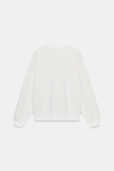 METALLIC SWEATSHIRT - Oyster-white by Zara - Image 5
