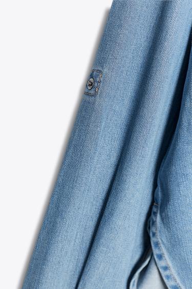 CHEMISE EN JEAN OVERSIZE - Bleu moyen de Zara - Image 8