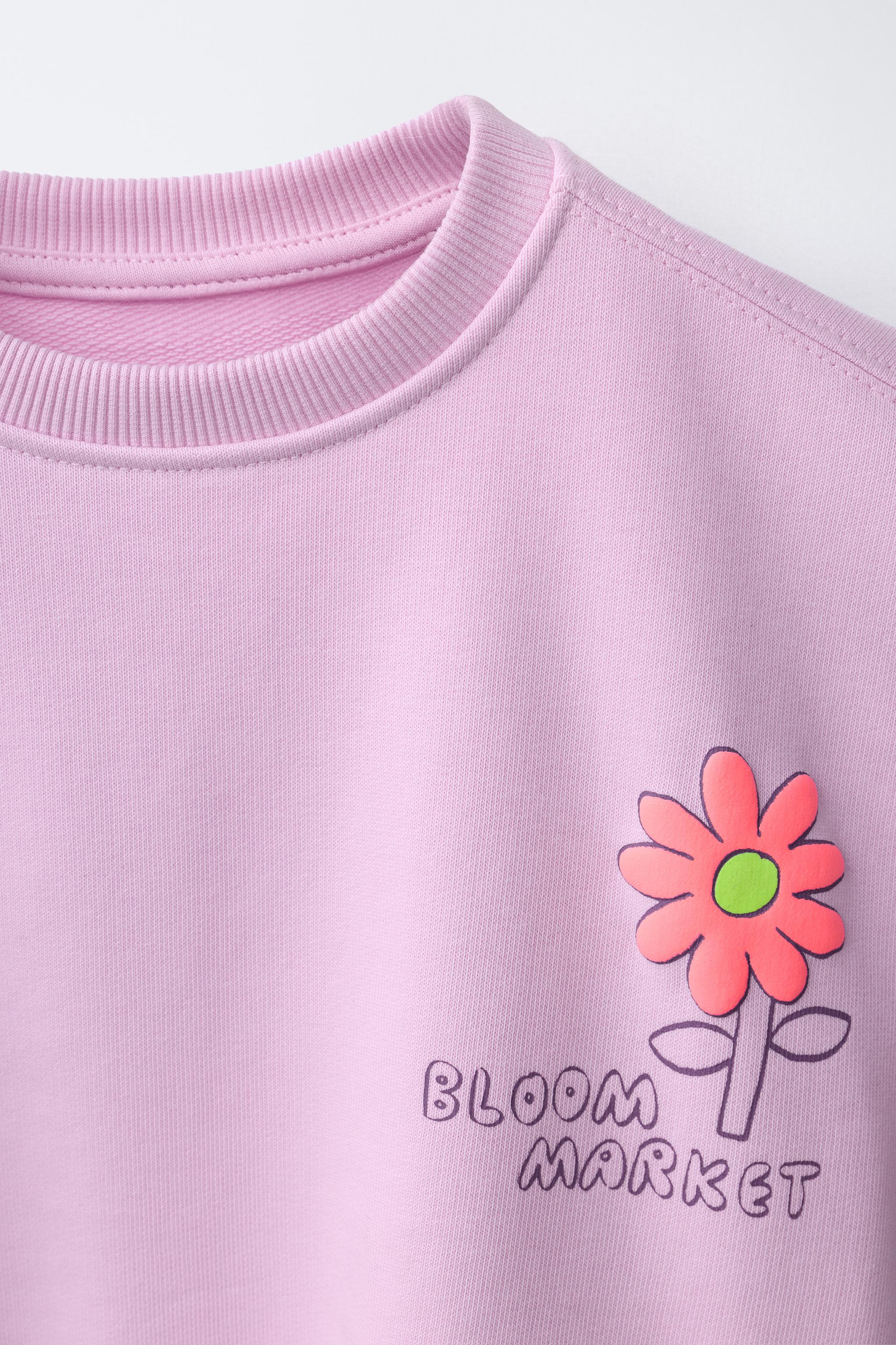 SWEATSHIRT WITH RAISED PRINT - Light mauve | ZARA United States