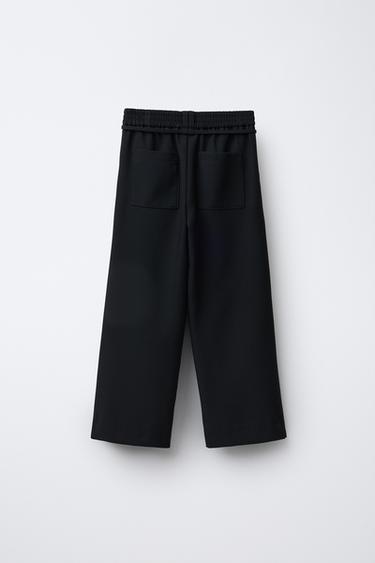 BASIC SUIT TROUSERS WITH BELT - Black by Zara - Image 1