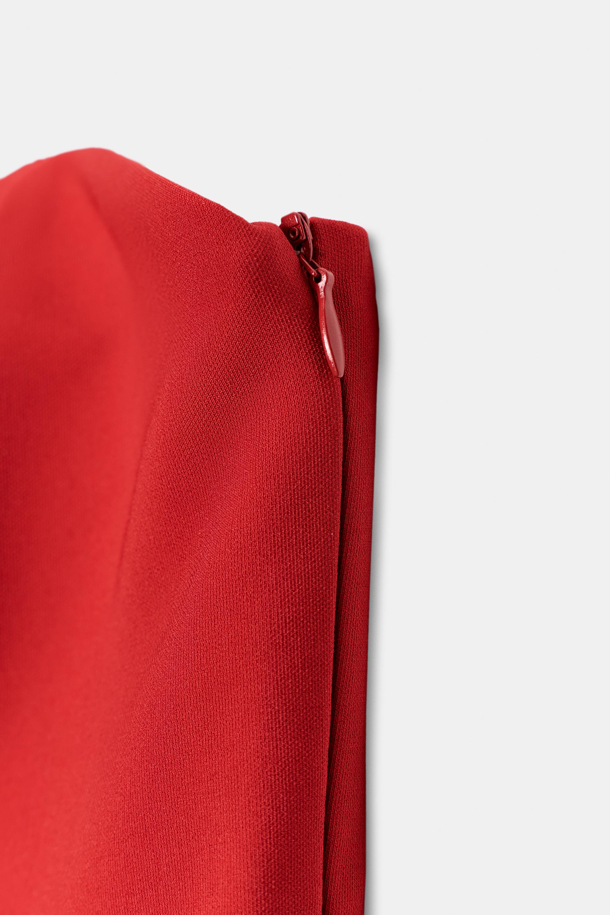 Zara Straplez Peplum Top görsel 8