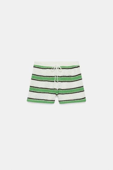 RUSTIC STRIPED SHORTS - Green stripe by Zara - Image 4