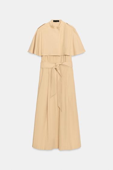 ZW COLLECTION CAPE SHIRT DRESS — taupe brown 2