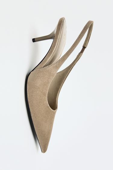 Zara 露跟高跟鞋 - 暗灰褐色