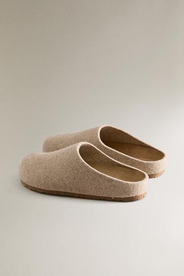 MINIMALIST FELT CLOGS - Beige by Zara - Image 3