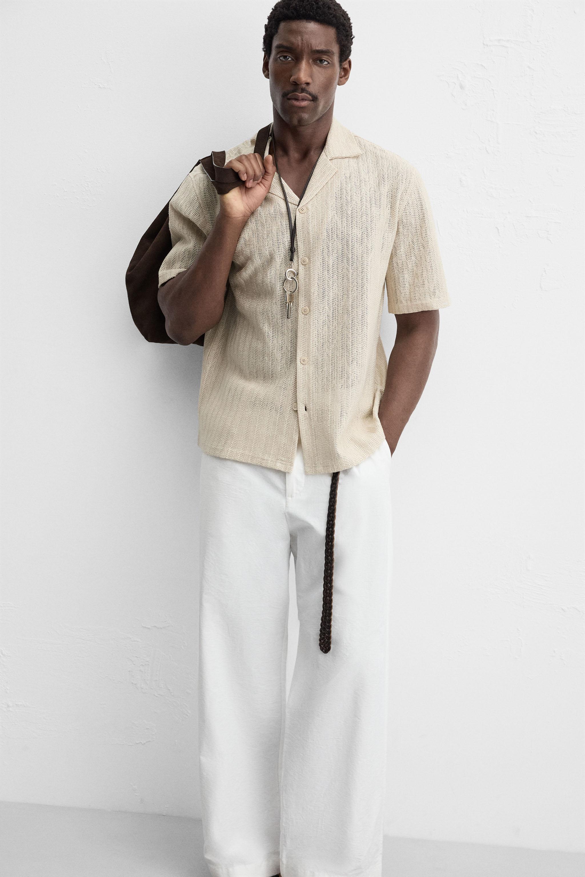 OPEN WEAVE HERRINGBONE SHIRT