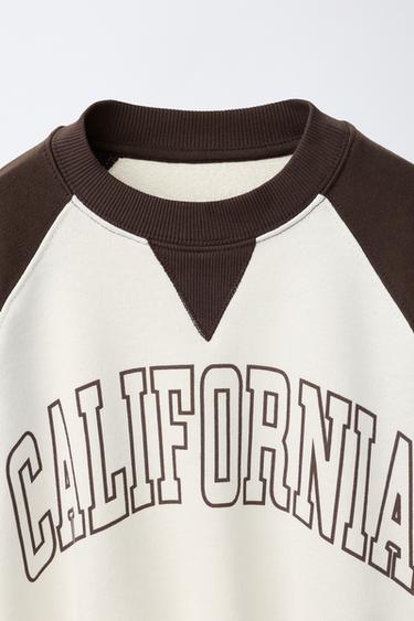 TEXT RAGLAN SLEEVE SWEATSHIRT - Ecru by Zara - Image 2