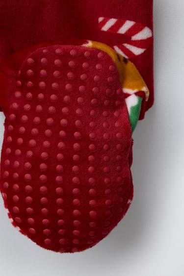 GRENOUILLÈRE EN VELOURS À ARBRES ET BISCUITS - Rouge de Zara - Image 3