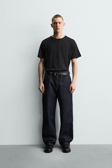 BAGGY FIT CHINO JEANS - Blue by Zara