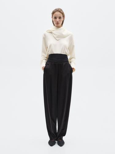 Blusa lazada mezcla seda - LIMITED - Blanco roto de Zara - Imagen 0