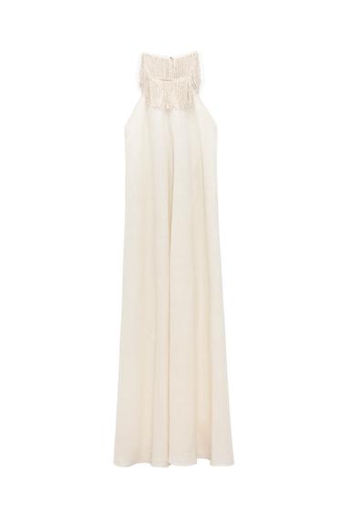 LINEN DRESS WITH FRINGING - LIMITED EDITION