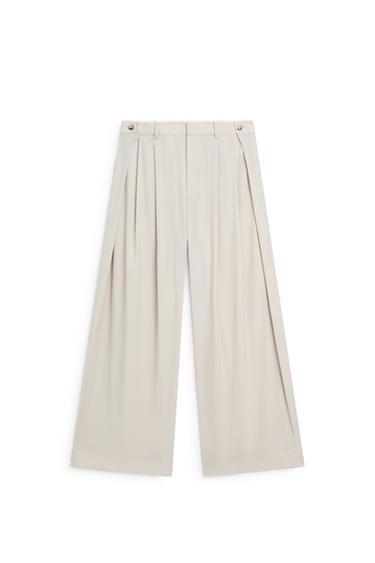 Pantalon en laine mélangée à pinces et boutons - Iceberg de Zara