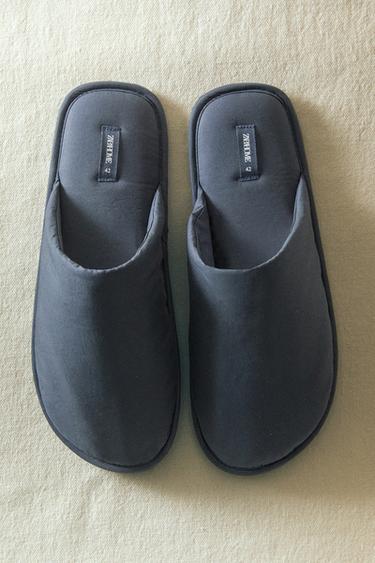 TECHNICAL FABRIC MULE SLIPPERS - Navy Blue by Zara