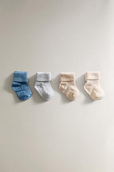 CHILDREN'S MULTICOLOURED SOCKS (PACK OF 4) - Cream by Zara - Image 1